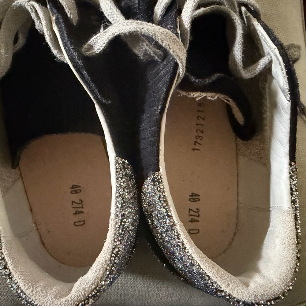 Golden Goose Superstar Black Corduroy Sneakers with Swarovski Crystals Sz 40 EUC - Picture 9 of 9